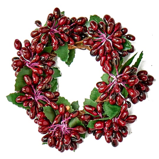 3" Burgundy Seed Taper Candle Rings, 2ct.